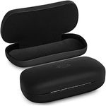 SpecNest SunGlasses Case,Vegan Leather Sunglass Holder with Mesh Foam to Cradle Sunglasses Securely,Hard Eyeglass Case with Metal Construction,Designed by Optical Professionals, Matte Black, Large