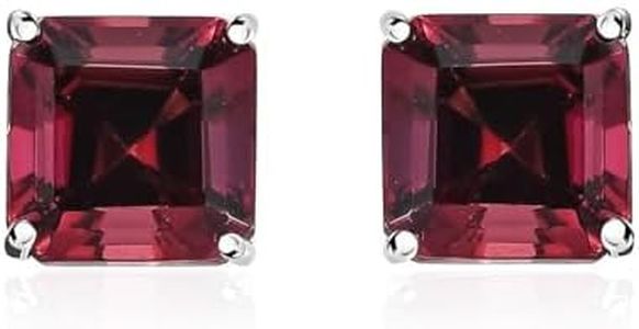 Rhapsody Asscher Cut AAAA Rubellite 2.40 ctw Solitaire Stud Earrings in 950 Platinum Christmas Gifts