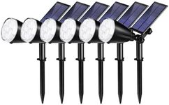 FWASTT 6pack Solar Spot Lights Outdoor 28 LEDs,9 Colors Solar Outdoor Lights Waterproof Landscape Lights 600LM Solar Spotlight for Halloween, Garden, Yard, Flag, Tree,