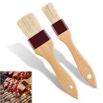 Pastry Brushes for Baking, Cooking Brush, Baking Brush 2 PCS Pastry Brush with Hardwood Handle, Suitable for Kitchen Barbecue Baking, Boar Bristle Brush Barbecue Brush Sauce Applicator Brush