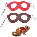 2Pcs Small Animals Harnesses, Hamster Ferret Harness with Traction Rope Leather Comfort Pet Outdoor Walking Harness