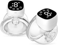 Breast Pump Hands Free, Wearable Breast Pumps for Breastfeeding, Electric Portable Wireless Pump with 3 Modes & 9 Levels, 24mm Flange, Comfortable & Leakproof, LED Display-2 Pack White