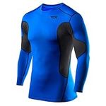 TCA Boys' SuperThermal Compression Base Layer Football Running Top Long Sleeve Thermal Under Shirt - Varsity Blue/Black, 10-12 Years