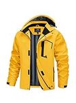 MAGCOMSEN Windbreaker Jackets Mens Lightweight Rain Jacket Fishing Coat Water Resistant Jacket Soft Shell Jacket Yellow XL