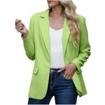 Aulet.Com Remates 2024 Fall Blazers for Women Casual Dressy Blazer Jacket Long Sleeve Suit Formal Work Office Jackets Lapel Outfits Work Outfits for Women Green