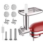 Metal Meat grinder attachment for KitchenAid stand mixers, Meat Grinder Attachment Includes 4 Grinding Plates, 3 Sausage Stuffer Tubes, 2 Grinding Blades, Meat Grinder and Sausage Stuffer by COFUN