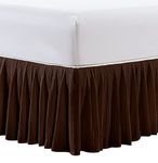 Serenta 14" Drop Microfiber Pleated Bed Skirt, King (78" x 80"), Chocolate