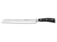 Wüsthof Classic Ikon 9 Inch Double Serrated Bread Knife, Black