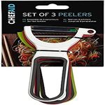 Chef Aid Set of 3 Stainless Steel Peelers, One for Peeling, one for Julienne and one for Slicing,13.5 x 7 x 1.5 cm