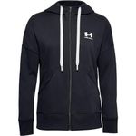 Under Armour Rival Fleece Fz Hoodie Warm-up Top, Women Black, Black / White / White (001), LG