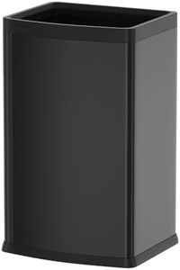 LEASYLIFE 25L/6GALSquare Kitchen Trash can,Black Metal Trash Can for Bathroom,Black Stainless Steel Trash can for Kitchen,Commercial,Detached House (6.6gallon Black)