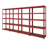 BiGDUG Garage Shelving Units: 2-4 Bay 178cm x 90cm x 40cm - 5 Tier Shelves for Storage – 875kg per bay – Boltless Workshop Shed Racking (Pack of 4)