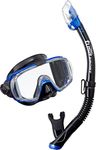 Snorkeling kit Tusa Visio Tri Ex Adult Combo - Diving mask and dry snorkel set - Black/Metallic Blue