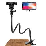 WBTY Phone Holder,Webcam Stand with Universal 1/4 Inch Screws Flexible Arm 360 Desk Bed Gooseneck Mount Stand for 1/4 Network Cameras Mobile Phones and Tablets