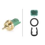 HELLA 6PT 009 309-221 Sensor, coolant temperature - 12V - 2-pin connector - Plugged - with seal - with retaining ring