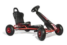 Ferbedo Go AR 8R 112012 Gokart/Kart in Black/Red with Sound Steering Wheel and Pneumatic Tyres from Approx. 5-11 Years