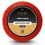 Artello® Firm Hold HAIR PATCH TAPE for Men, Double-Sided Transparent Poly Tape for Base Protection, Waterproof Hair Wig Tape, Safe Hold for upto 2 Days (Red, 1 Inch x 25 Meter)