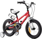 Royal Baby FREESTYLE KIDS BIKES WITH STABILISERS IN SIZE 14” RED WHITE+WATER BOTTLE AND HOLDER. (RED, 14”)