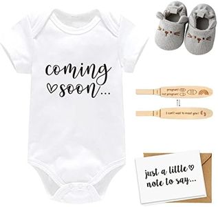 Surprise Announcement Gift Box for Grandparents, Dad, Family - Baby Coming Soon Wooden Box With Onesie, Slippers, Reveal Card