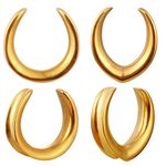 LADEMAYH 2 Pairs Cute Saddle Ear Plugs Gauges for Women,Size 0g-25mm Gauges for Ears, Basic Surgical Stainless Steel Ear Tunnels Gauge Earrings Body Jewelry, 08mm=0g, Metal,Stainless Steel, no