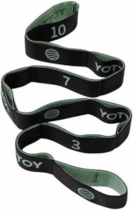 YOTTOY Yoga Strap and Resistance Bands-Exercise Elastic Bands for Working Out Women with 10 Loops-Perfect for Stretching and Physical Therapy (green)