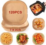 Deseboo Air Fryer Disposable Liners 120 PCS,Air Fryer Disposable Paper Liners, Air Fryer Disposable Paper Liners, (Double-Sided Coating: Non Stick to Food and Pot) Fit for 5-8L Air Fryers