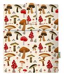 Book Sleeve Cover - Hard Books Cover for Paperback, Washable Fabric, Book Protector- Padded, Tablet Pc Case Cover for Adult (Mushroom)