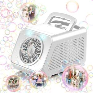 Tecnock Bubble Machine, Automatic Bubble Blower 15000+ Bubbles Per Minute, Bubble Machine for Kids Toddler, Portable Bubble Maker with 2 Speeds, Outdoor Bubble Toys for Parties, Birthday, Wedding