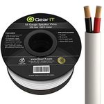 GearIT In-Wall Speaker Wire OFC 2x1.5mm≤ (60.96 Meters - White) Oxygen-Free Copper - Hi-Fi Audio for CL2 Rated / 2-Conductors - 16 Gauge AWG, 200 Feet