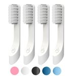 Toothbrush Replacement Heads for Quip - 4-Count Gentle Bristle Adult Electric Brush Upgrades, Classic (White)