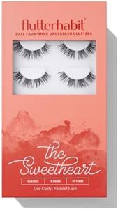 FlutterHabit The Sweetheart prepTECH Classic 6 Pair Underlash Extensions, 11–13mm Natural Curl Lash Clusters, Under Lash Eyelashes Home Application, Medium Volume Doll Eye, Adhesive Required