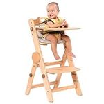 Wooden High Chair with Tray, Adjust