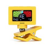 Donner Guitar Tuner Clip On Magnetic Guitar Tuner with Color LCD Display for Acoustic/Electric Guitar Ukulele Bass Violin Banjo Tuning DT-10 -Yellow