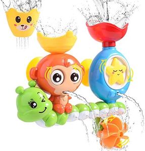 HellDoler Jouet Bain, Jouet de Bain,Baignoire Jouet Cascade Station d'eau avec Une Tasse Empilable Fontaine - Jouet De Douche pour Bébé et Enfants Cadeau