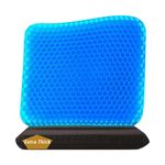 Rewoalzx 2025 Upgraded Cooling Gel Seat Cushion 50x50x5cm - Extra Thick Honeycomb Blue Cushion for Back Pain Relief, Breathable & Machine Washable - Office, Car, Wheelchair