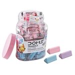 Doms Triangular Dust Free Fragrance Eraser Jar Pack | Clean, Dust Free & Good Erasing | Lesser Flakes & Non-Messy Erasing | Always Catches People's Eye | Pack of 50 Pieces