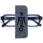 OPULIZE EDG Blue Light Blocking Glasses for Women & Men, Anti-reflective Anti-Glare Computer & Gaming Glasses, Vintage Rectangular Frame, UV & Eyestrain Protection, Blue(Pack of 1 with 1 Pouches)