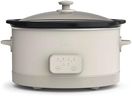 bella 6.0 Qt Programmable Slow Cooker, Ceramic Nonstick Coating, Adjustable Temperature & Cooking Times, Dishwasher Safe Stoneware Pot & Tempered Glass Lid, Tangle Free Cord Wrap, Oatmilk