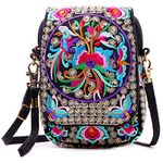 Embroidered Cute Mini Crossbody Bag for Women Small Handbags wristlet wallet bag Cell-phone Pouch Coin Purse