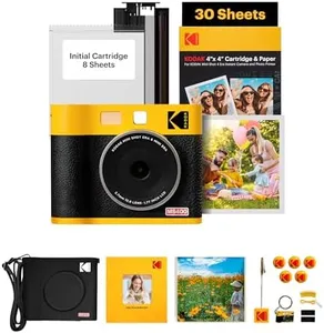 KODAK Mini Shot 4 ERA 4PASS 2-in-1 Instant Camera and Photo Printer (4x4) (Yellow, Camera + 70 Sheets + Gift Accessories)