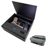 Lockforall Biometric Gun Lock Safe for Handguns, Power by AA Batteries or USB C, Fingerprint Quick Access, 2 Pistols Gun Locker Box, Heavy-Duty Storage for Home Car Bedside Office, Travel-Bag Included