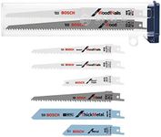 BOSCH RSAP8PK 8-Piece All-Purpose Reciprocating Saw Blade Assorted Set Ideal for Applications in Wood, Wood with Nails, Metal, Drywall, Plastic, PVC