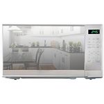 Total Chef Compact Countertop Microwave Oven 700W 0.7 Cubic Feet Capacity Digital Touchscreen Controls One-Touch Push-Button Opening 6 Pre-Set Cooking Modes Silver Stainless Steel