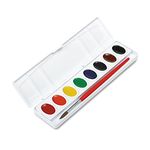 Prang Oval Pan Watercolor Set, 8 Classic Colors with Brush, Assorted Colors (00800)