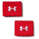 Under Armour Men's 3-inch Performance Wristband 2-Pack, Red (600)/White, One Size Fits All