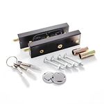 UK Security Supplies - Pair of Garage Door Locks with 3 Keys and Fixings - Sturdy pair of Security Garage Door Bolts - Suitable for Timber or Metal Garage Door Types