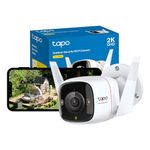 Tapo 2K 4MP QHD Security Camera Outdoor Wireless & Wired, IP66 Weatherproof, AI Detection, Advanced ColorPro Night Vision,Energy Saving, Cloud&SD Card Storage,Works with Alexa&Google Home(Tapo C325WB)