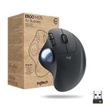 Logitech ERGO M575 Wireless Trackball Mouse for Business - Ergonomic comfort, precise thumb control, smooth tracking, Windows/Mac/Chrome/Linux with Logi Bolt USB receiver, Bluetooth - Graphite
