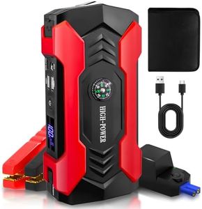 Car Jump Starter, 3000A Peak Car Battery Charger, 12V Jump Box Jumper Battery Pack (up to 10L Gas or 8.5L Diesel), Portable Battery, Emergency LED Light, Escape Safty Hammer, Compass (Upgraded)