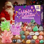 JXVICT Crystals Advent Calendar 2024, Crystal Growing Kit,24 Days Crystal Gemstone Crystal Minerals Advent Calendars for Kids,Christmas Countdown Calendar Science Dig Kit for Xmas Girls Boys Men Women